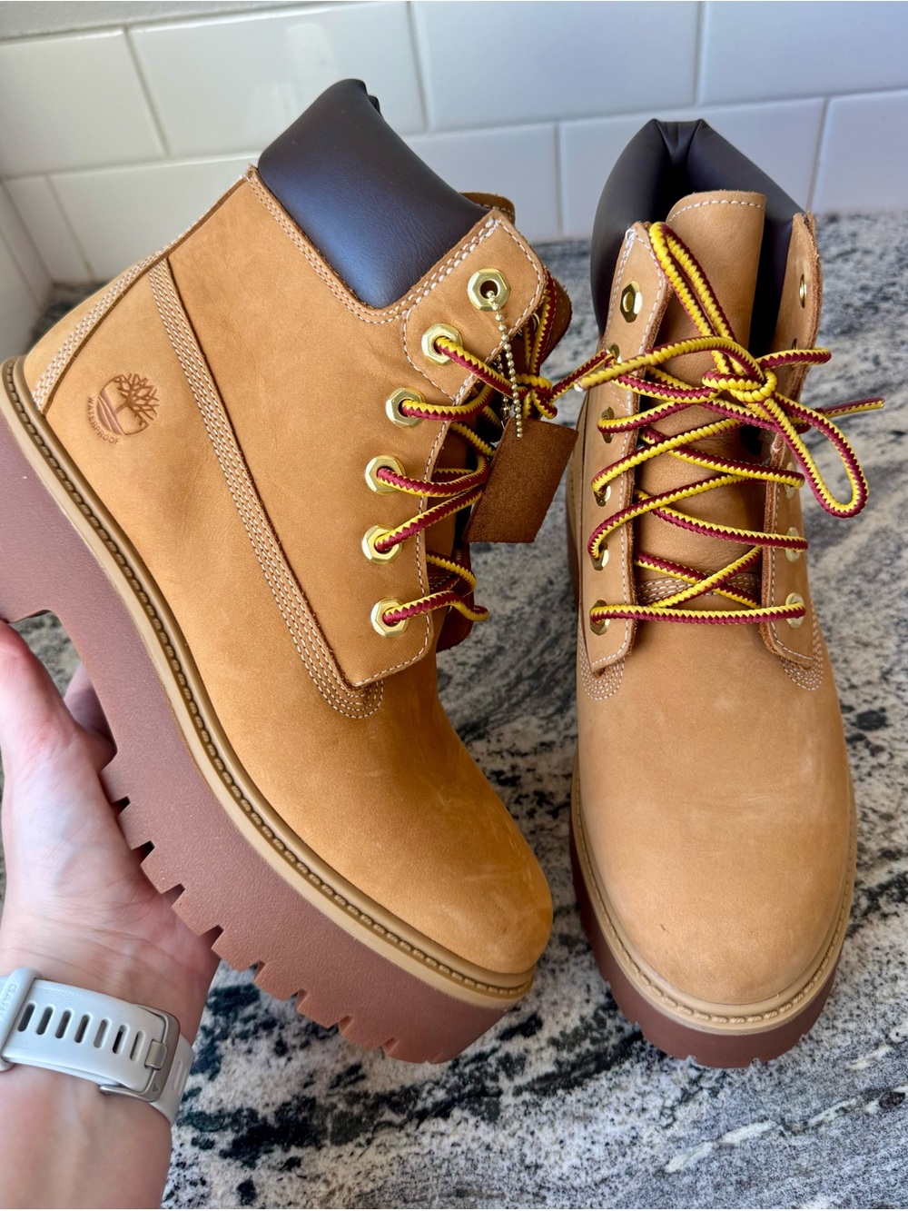 Timberland Women's Wheat Nubuck Platform Hiking Boot